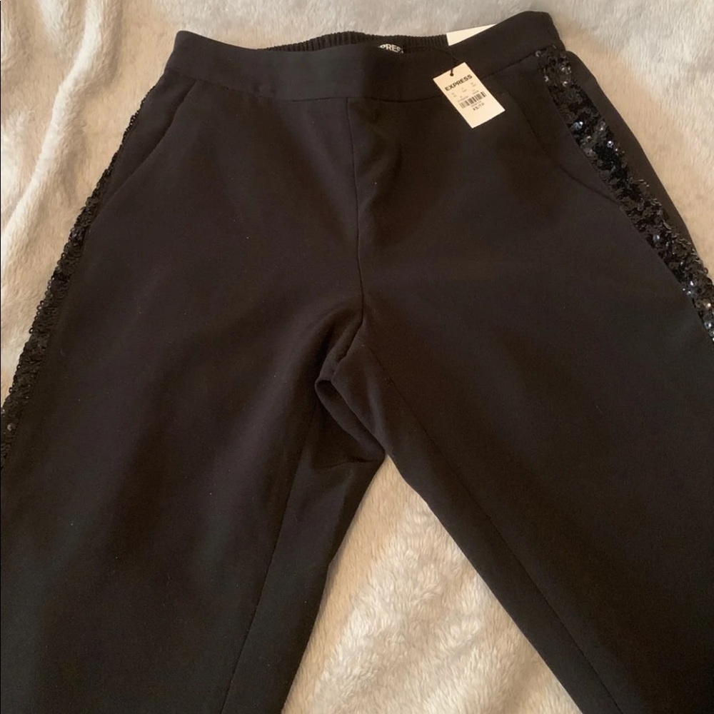 Express sequin black dress pants
